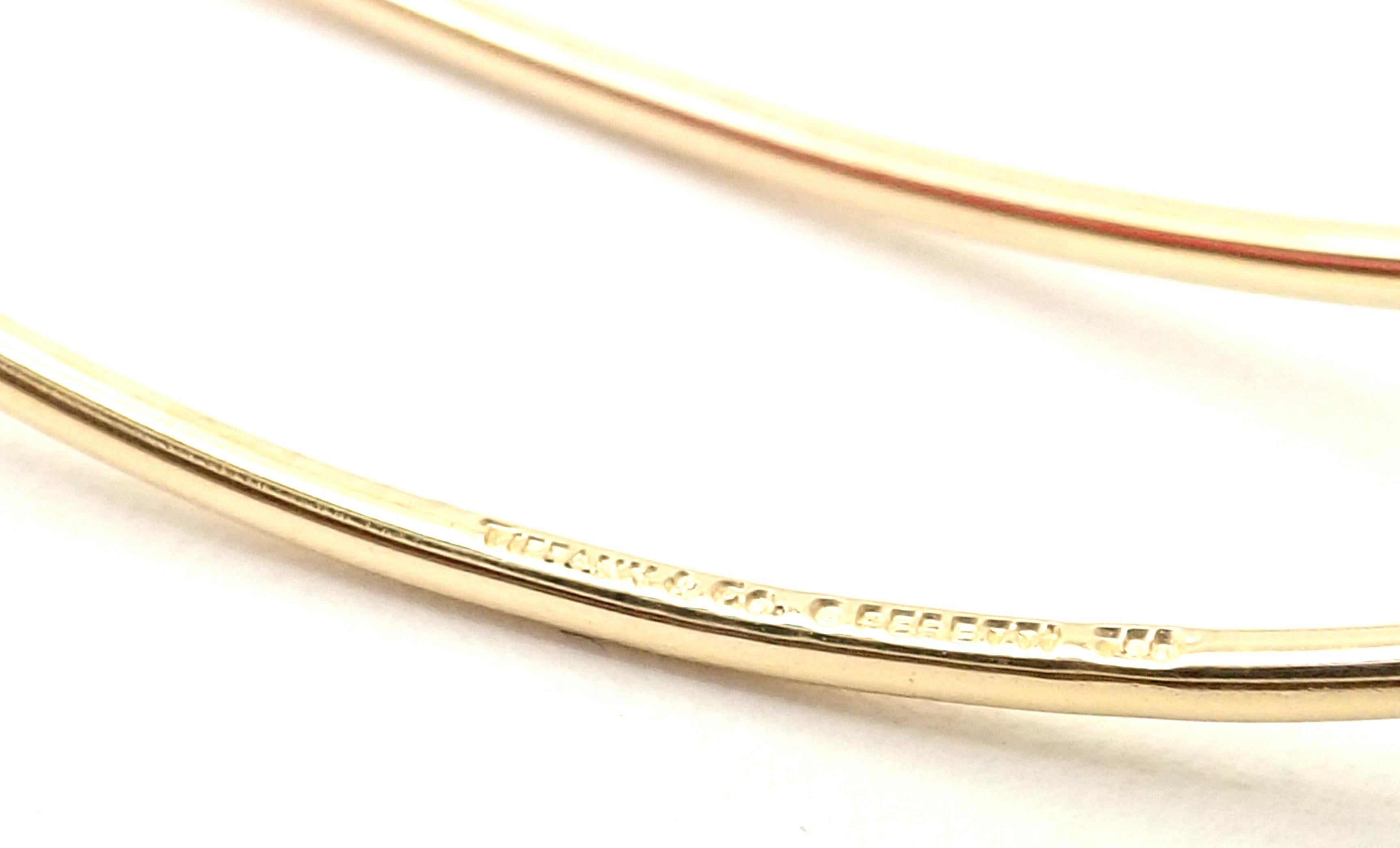 Tiffany & Co Peretti Five Row Wave Yellow Gold Bangle Bracelet In Excellent Condition In Holland, PA