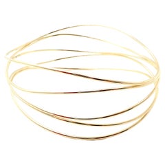Tiffany & Co Peretti Five Row Wave Yellow Gold Bangle Bracelet