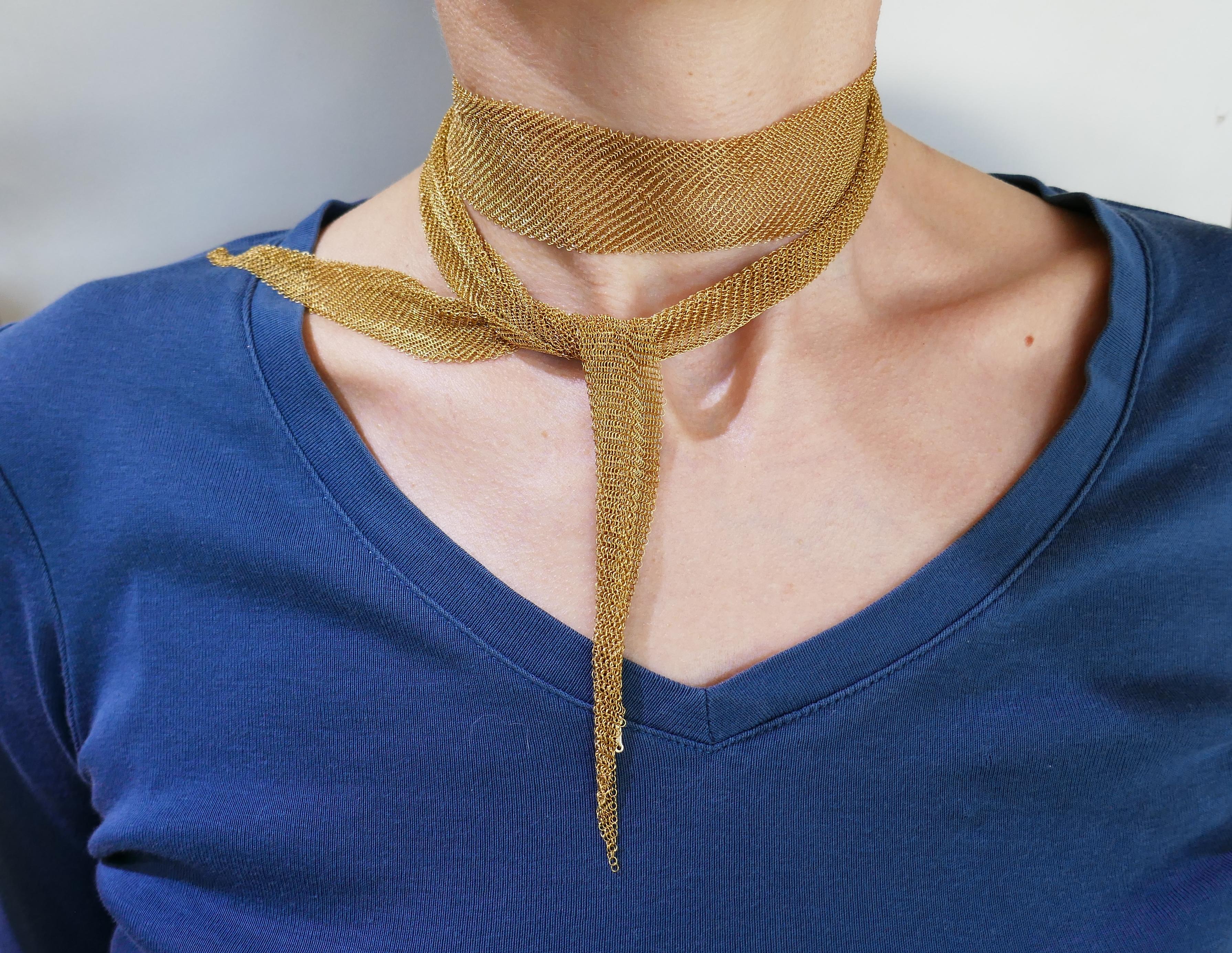 elsa peretti mesh scarf necklace