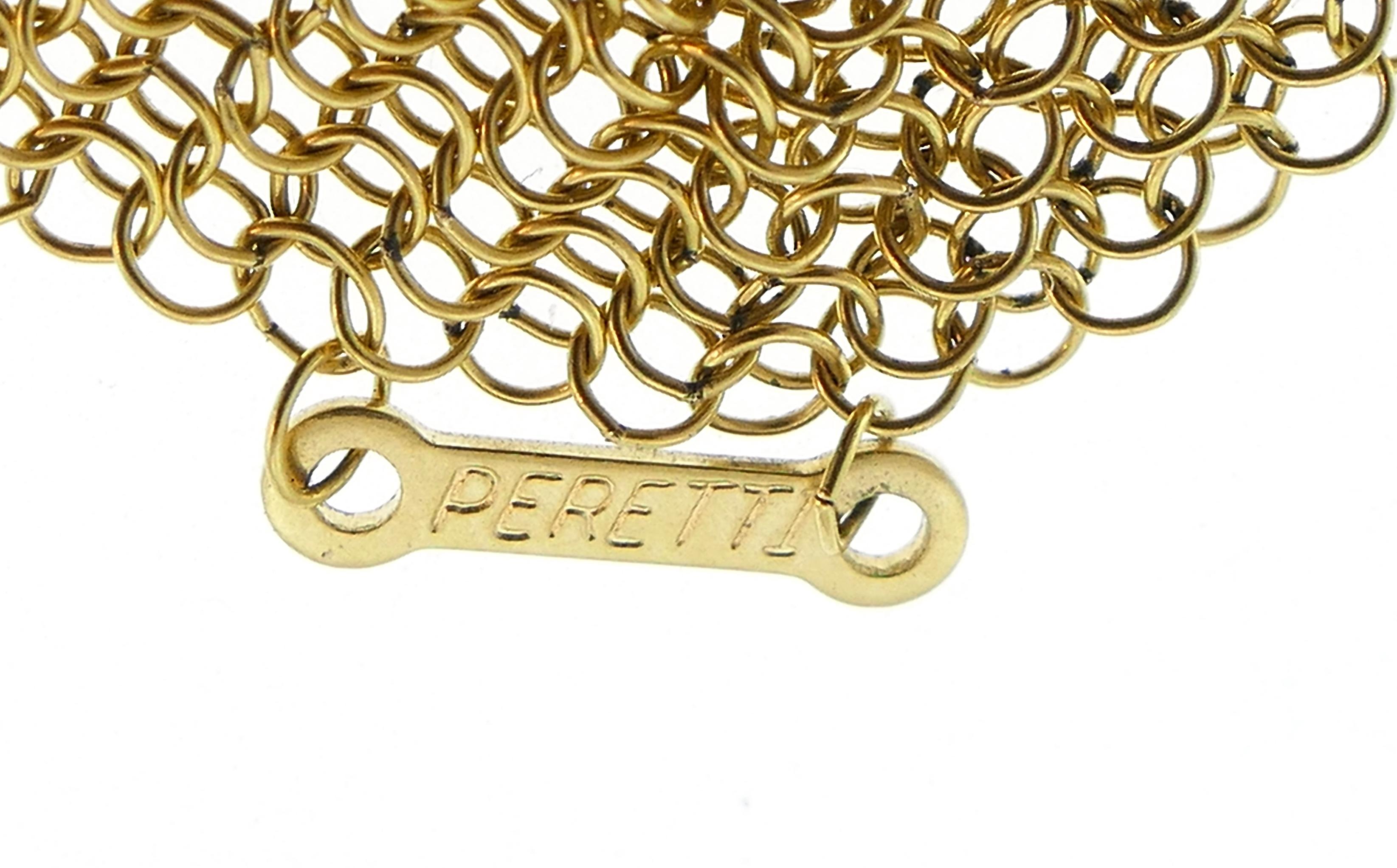 Tiffany & Co. Peretti Gold Mesh Scarf Necklace In Excellent Condition In Beverly Hills, CA
