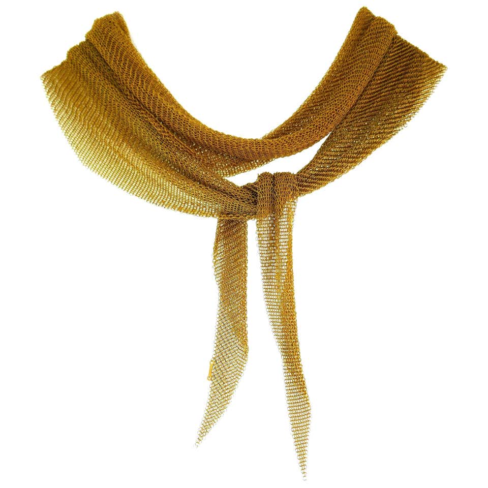Gold mesh scarf necklace Outlet