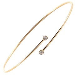 Tiffany & Co. Peretti Hoop Single-Row Bangle Bracelet 18 Karat Gold with Diamond