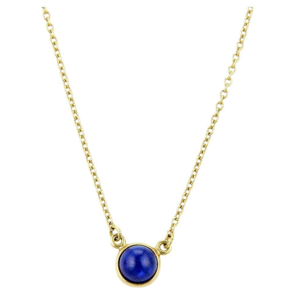 Tiffany & Co. Peretti Lapis by The Yard 18k Yellow Gold Pendant Necklace