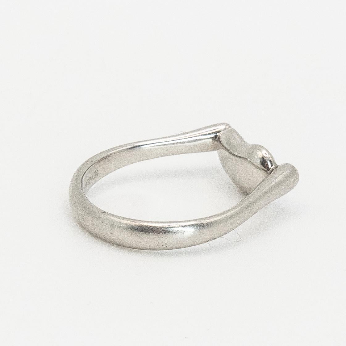TIFFANY & CO Peretti Platinum Diamond Bean Ring 5