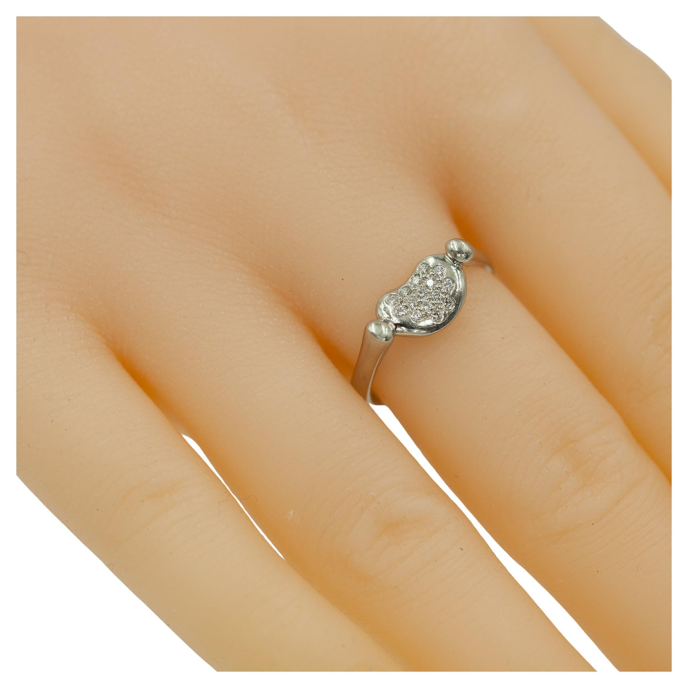 Modern TIFFANY & CO Peretti Platinum Diamond Bean Ring