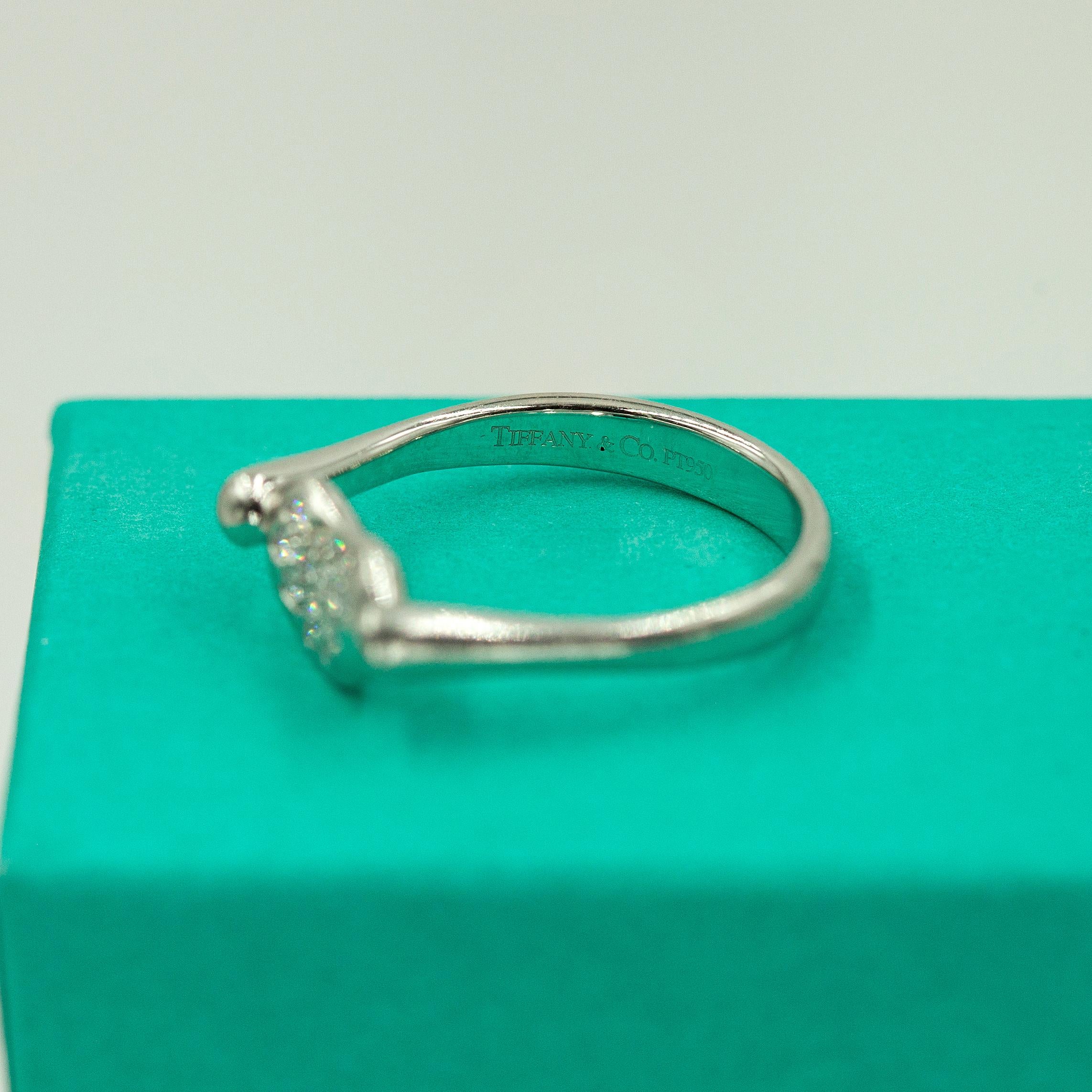TIFFANY & CO Peretti Platinum Diamond Bean Ring 1