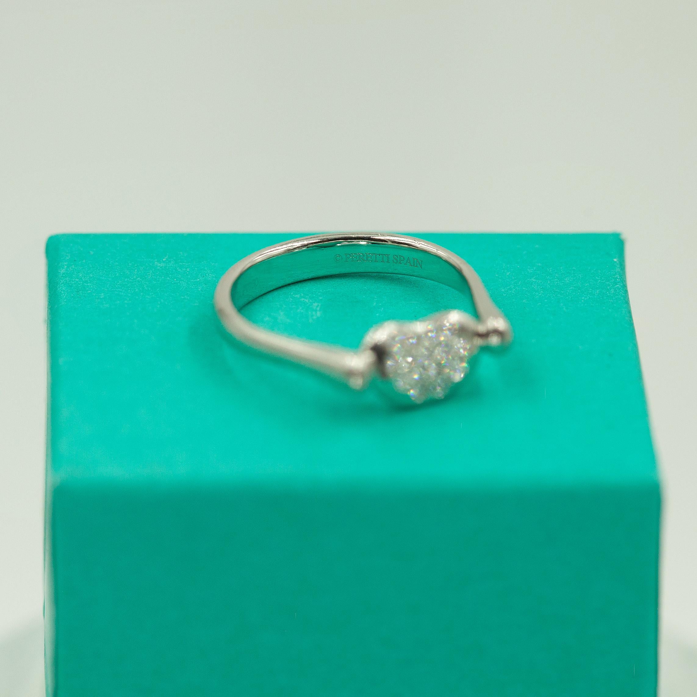 TIFFANY & CO Peretti Platinum Diamond Bean Ring 2