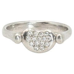 TIFFANY & CO Peretti Platinum Diamond Bean Ring