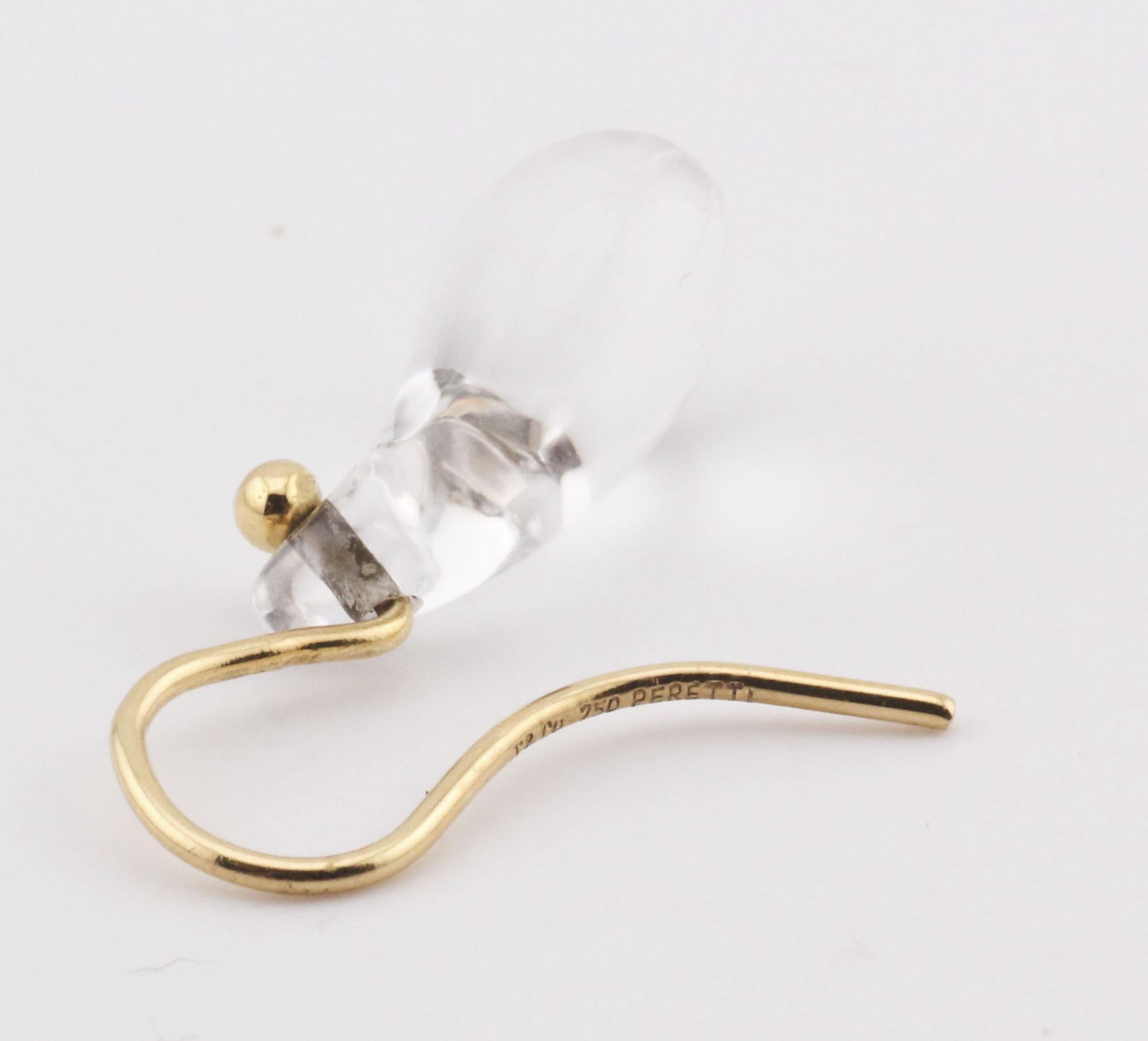 Tiffany & Co. Orecchini a goccia in cristallo di rocca Peretti in oro 18k in vendita 2