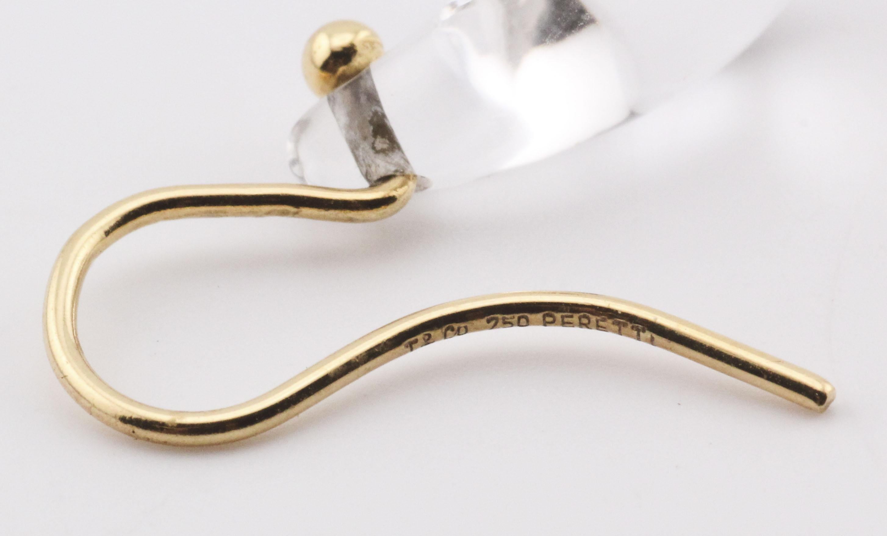 Tiffany & Co. Orecchini a goccia in cristallo di rocca Peretti in oro 18k in vendita 3