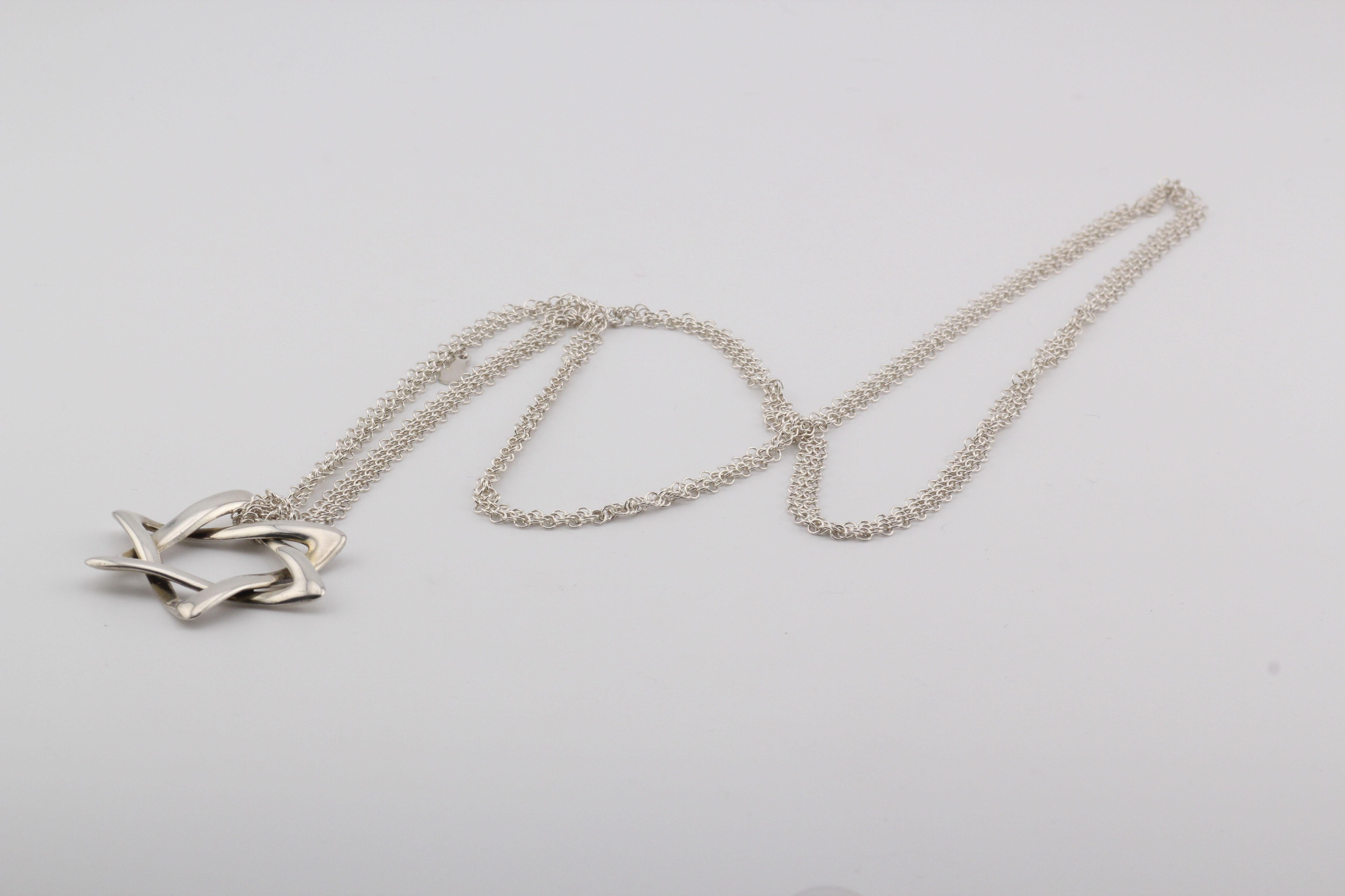 Contemporary Tiffany & Co. Peretti Star of David Sterling Silver Extra Large Mesh Necklace