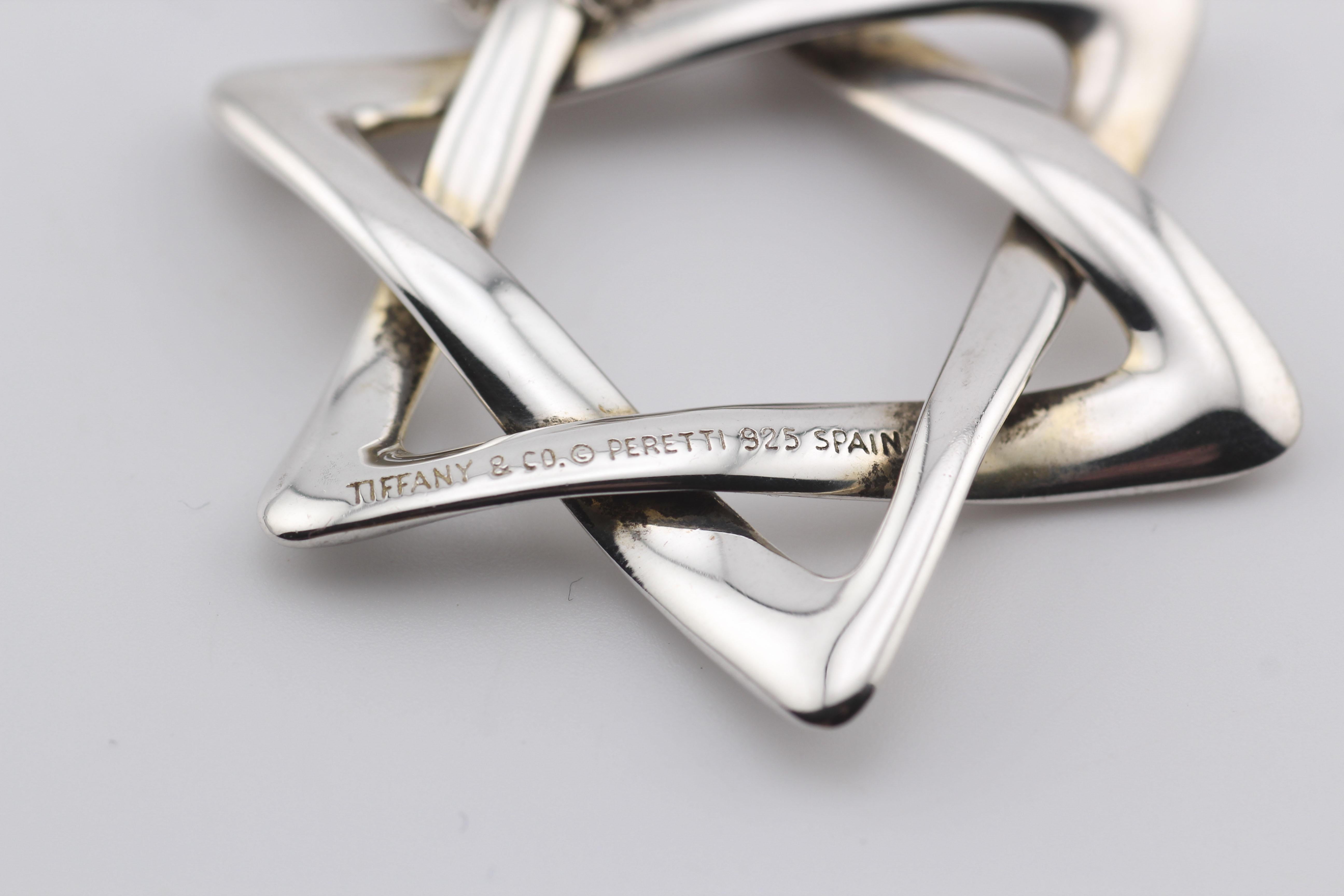 Women's or Men's Tiffany & Co. Peretti Star of David Sterling Silver Extra Large Mesh Necklace