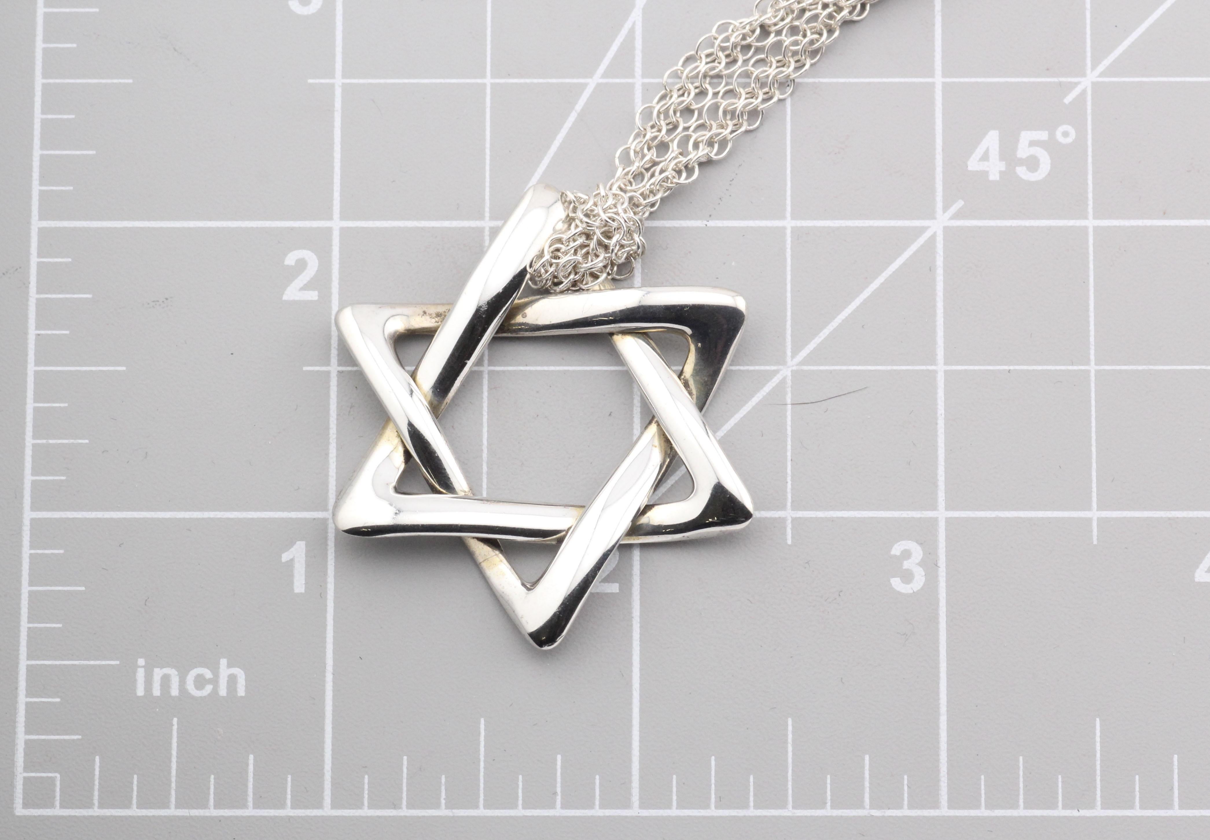 Tiffany & Co. Peretti Star of David Sterling Silver Extra Large Mesh Necklace 1
