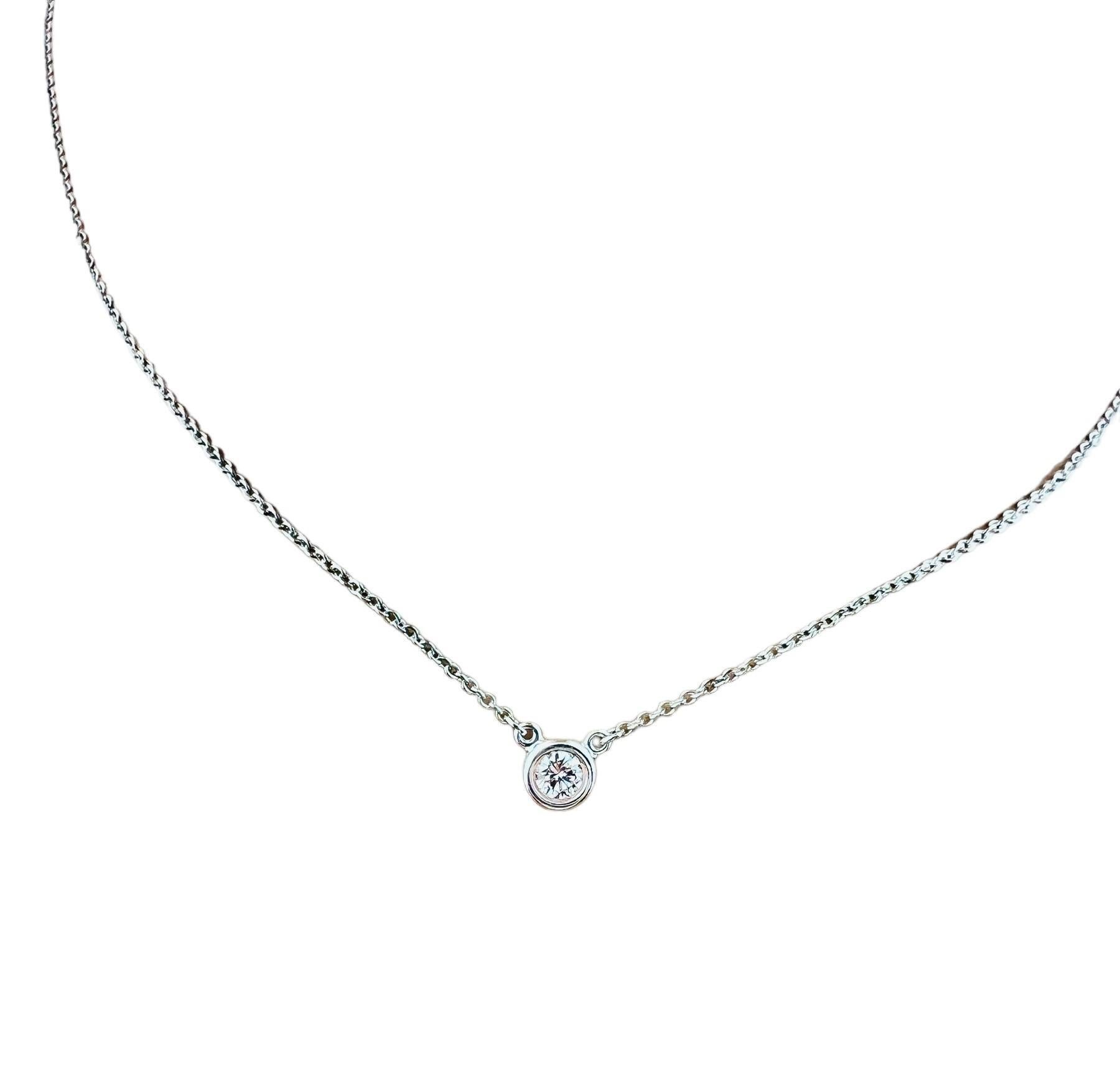Tiffany & Co. Peretti Sterling Diamond by the Yard Necklace

This diamond pendant necklace was designed for Tiffany by Elsa Peretti for the diamond by the yard collection. 

The necklace is 16