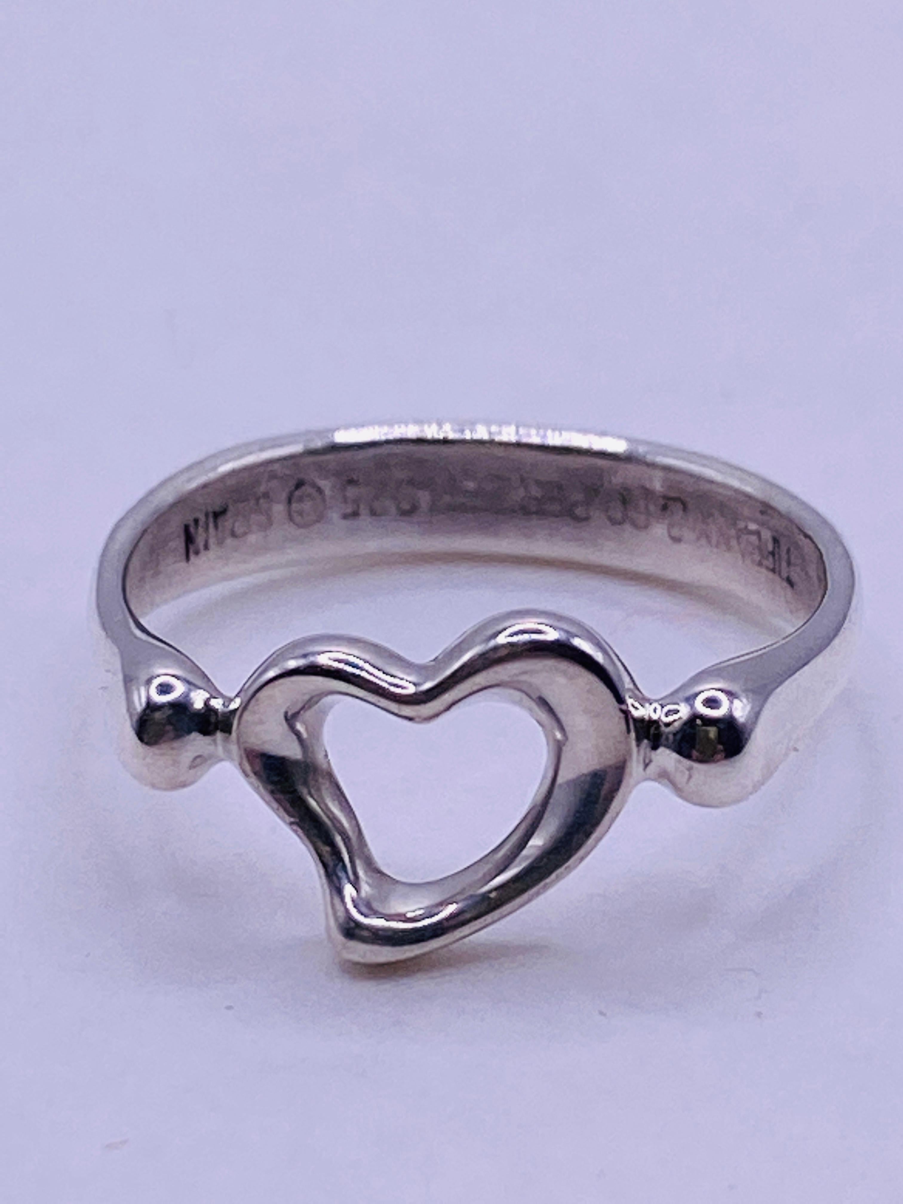 tiffany open heart ring silver