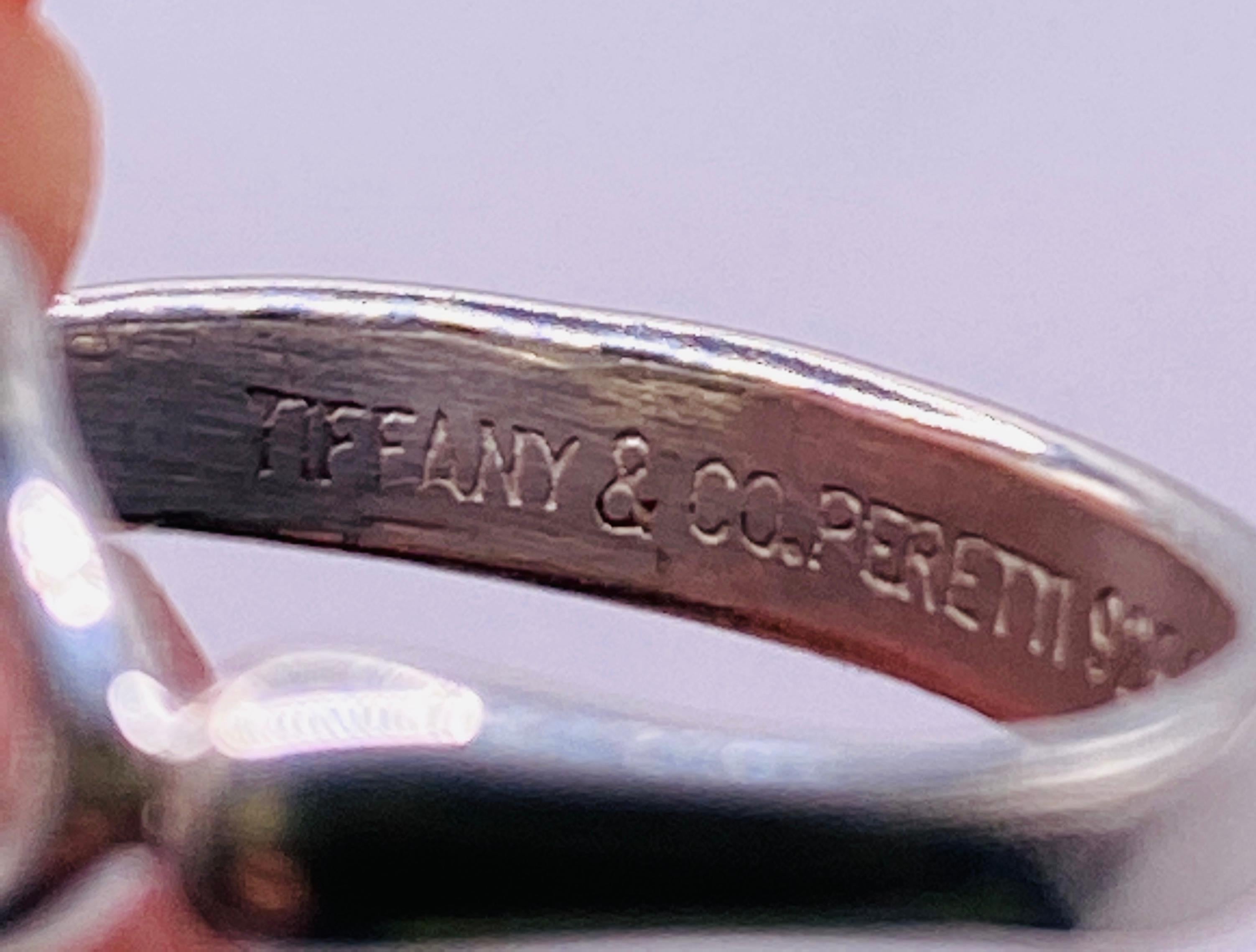 Tiffany & Co Peretti Sterling Silver Open Heart Ring In Good Condition For Sale In DALLAS, TX