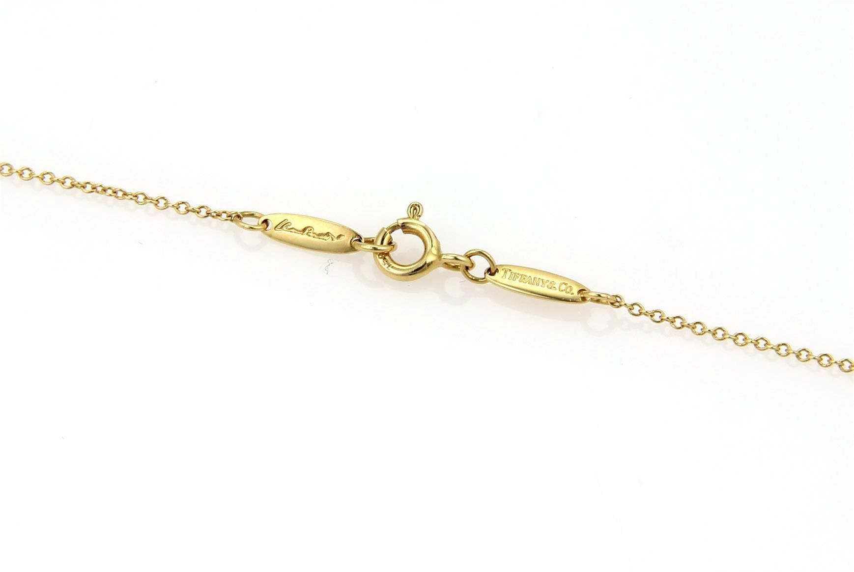 Modern Tiffany & Co. Peretti Teardrop Rock Crystal 18k Yellow Gold Pendant Necklace