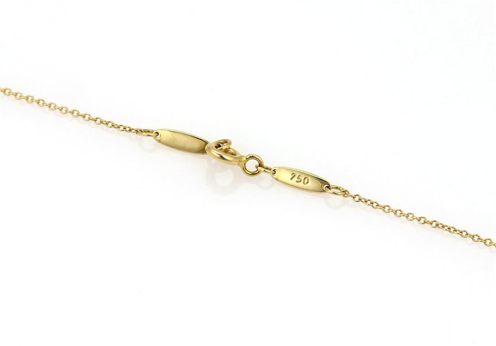 Briolette Cut Tiffany & Co. Peretti Teardrop Rock Crystal 18k Yellow Gold Pendant Necklace
