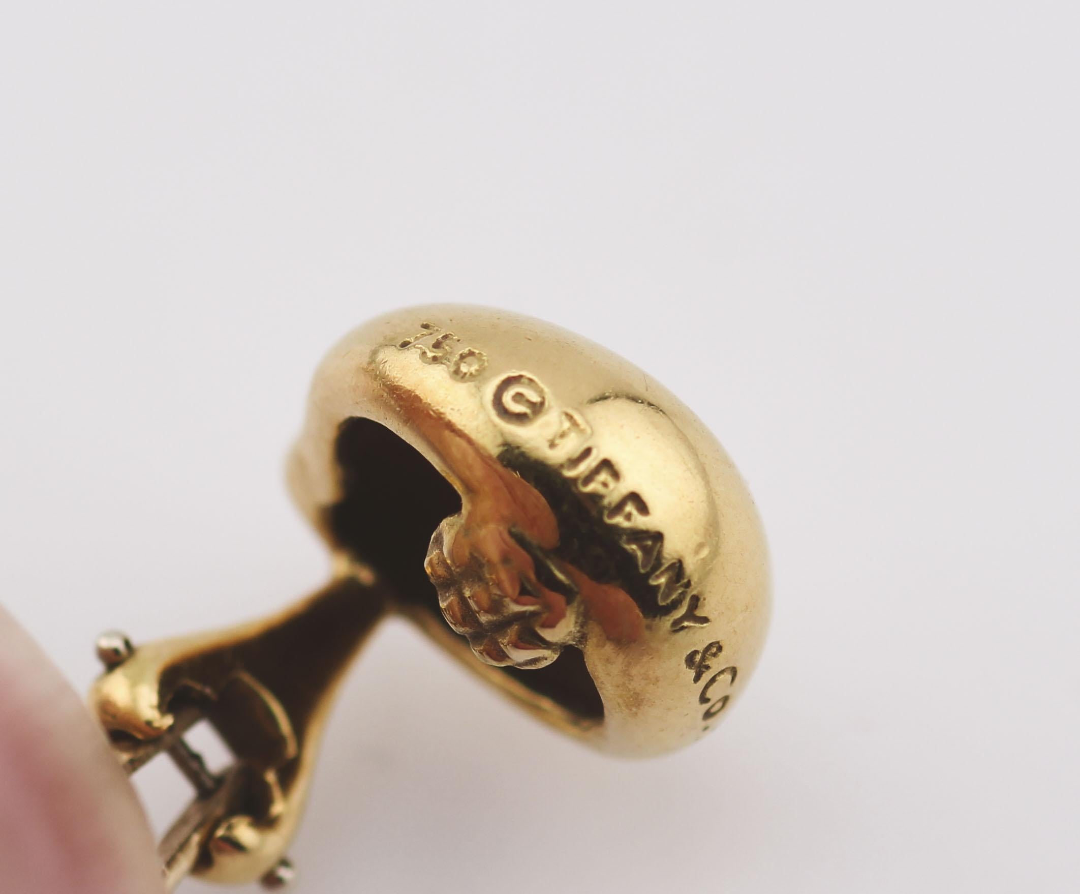 Tiffany & Co Peretti Vintage 18k Gold Bean Earrings 3
