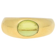 Tiffany & Co. Green Peridot Bombe Ring Set in 18k Yellow Gold