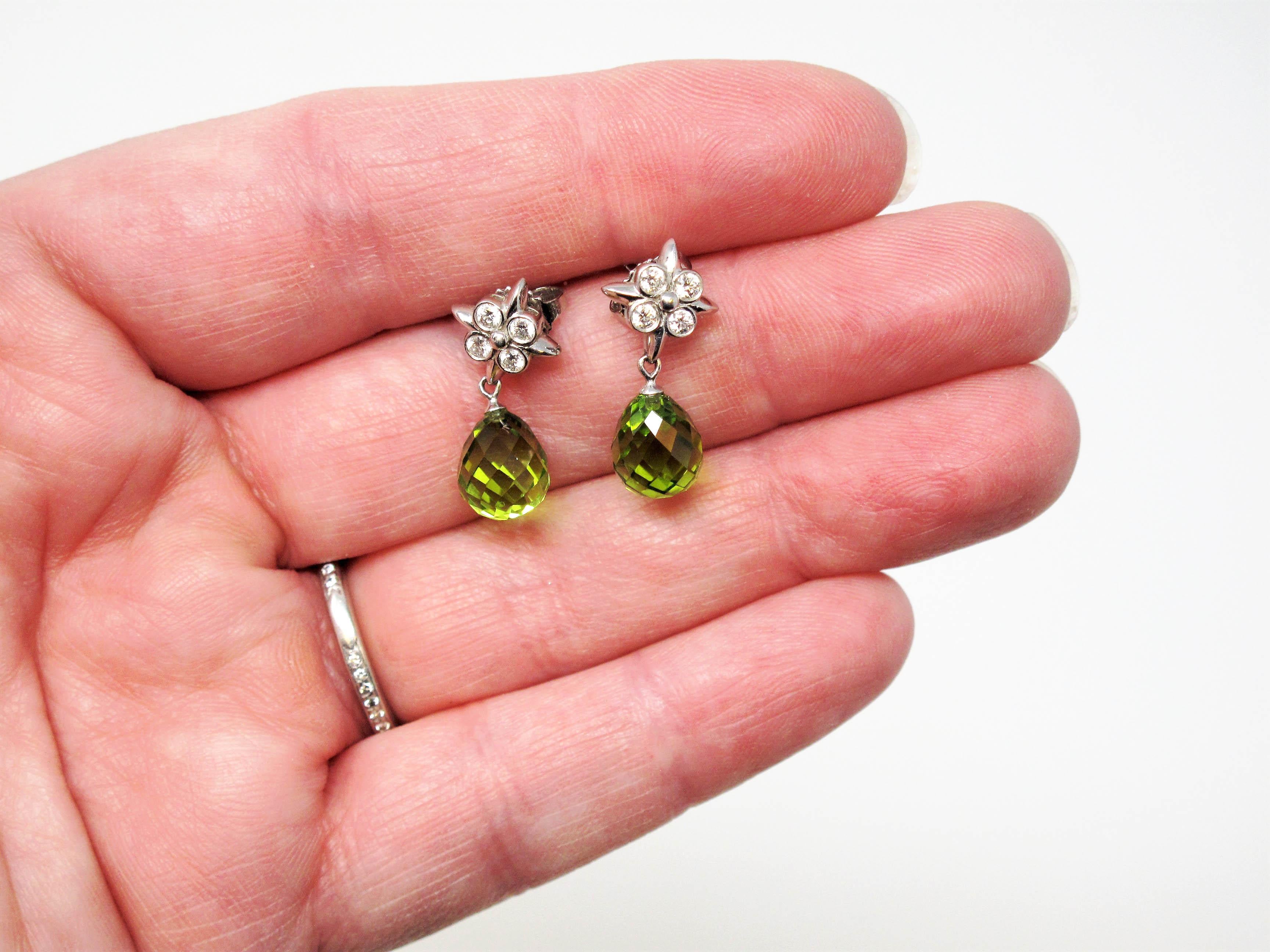 Tiffany & Co. Peridot Briolette Drop Lace Earrings with Diamonds in Platinum 1