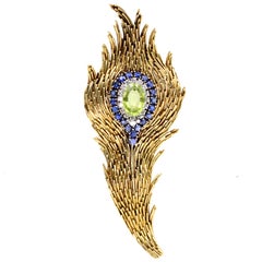 Tiffany & Co. Peridot Feather Brooch