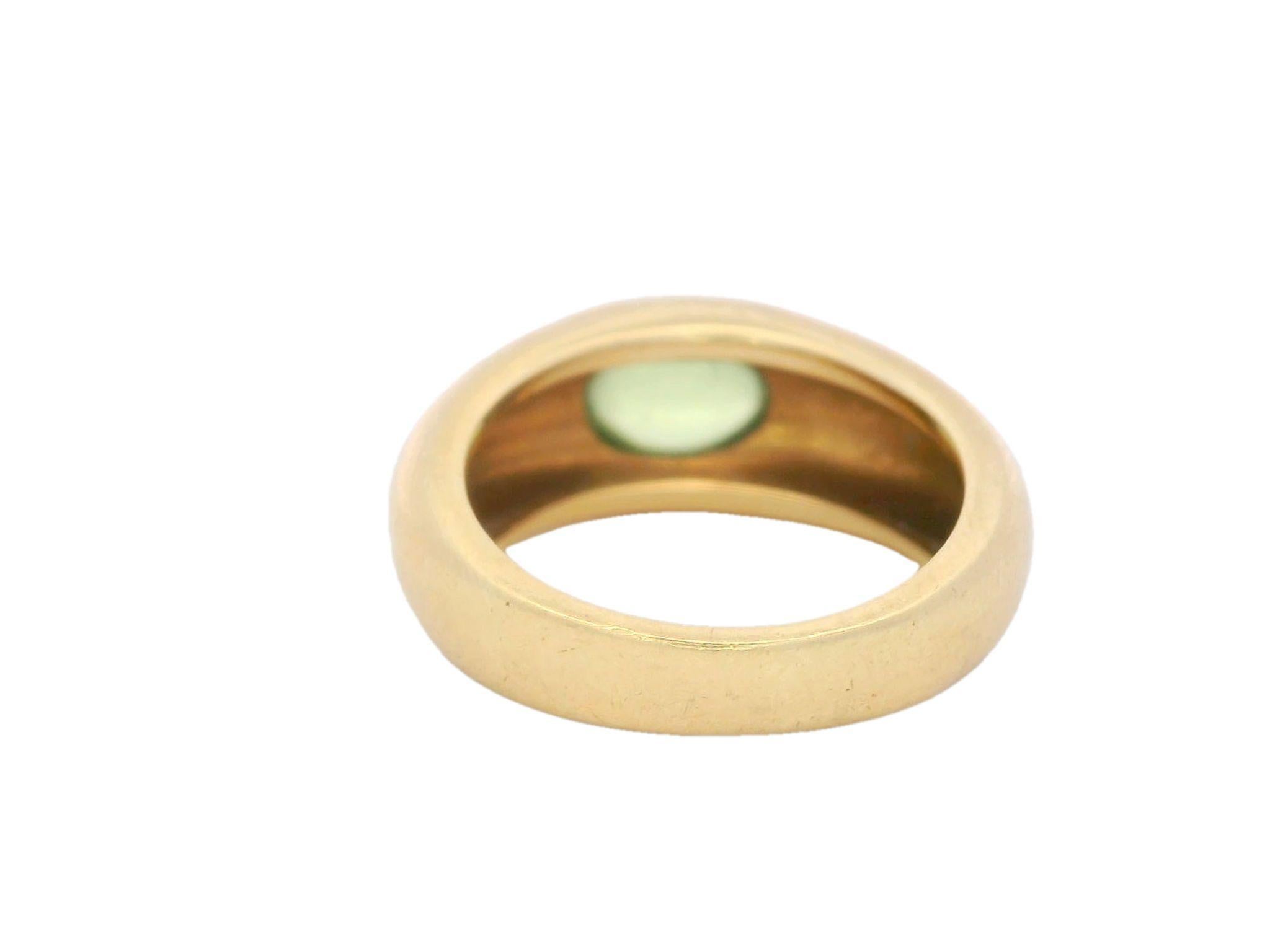 Modern Tiffany & Co. Peridot Gypsy Band Ring in 18K Yellow Gold size 5.25
