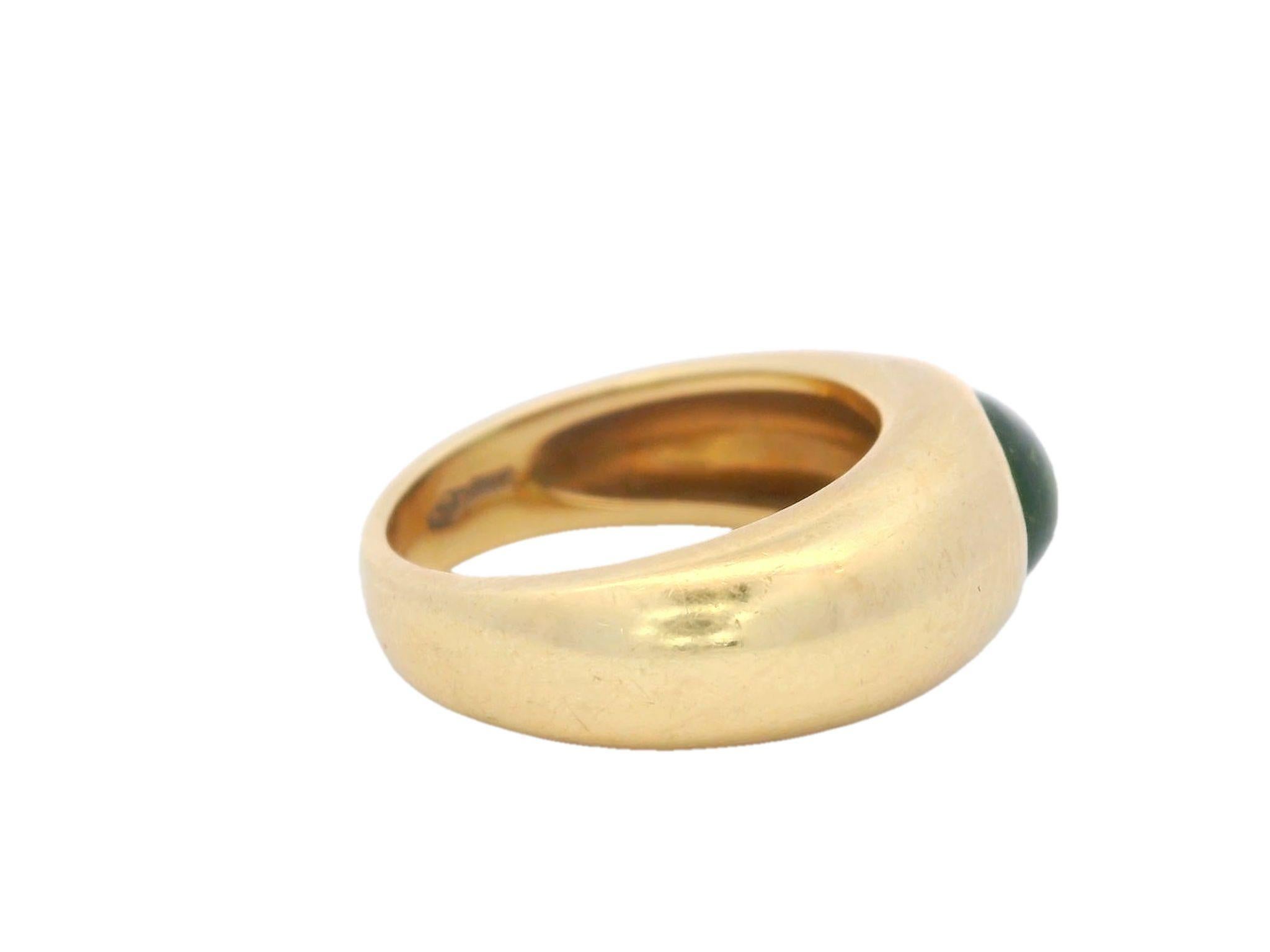 Cabochon Tiffany & Co. Peridot Gypsy Band Ring in 18K Yellow Gold size 5.25
