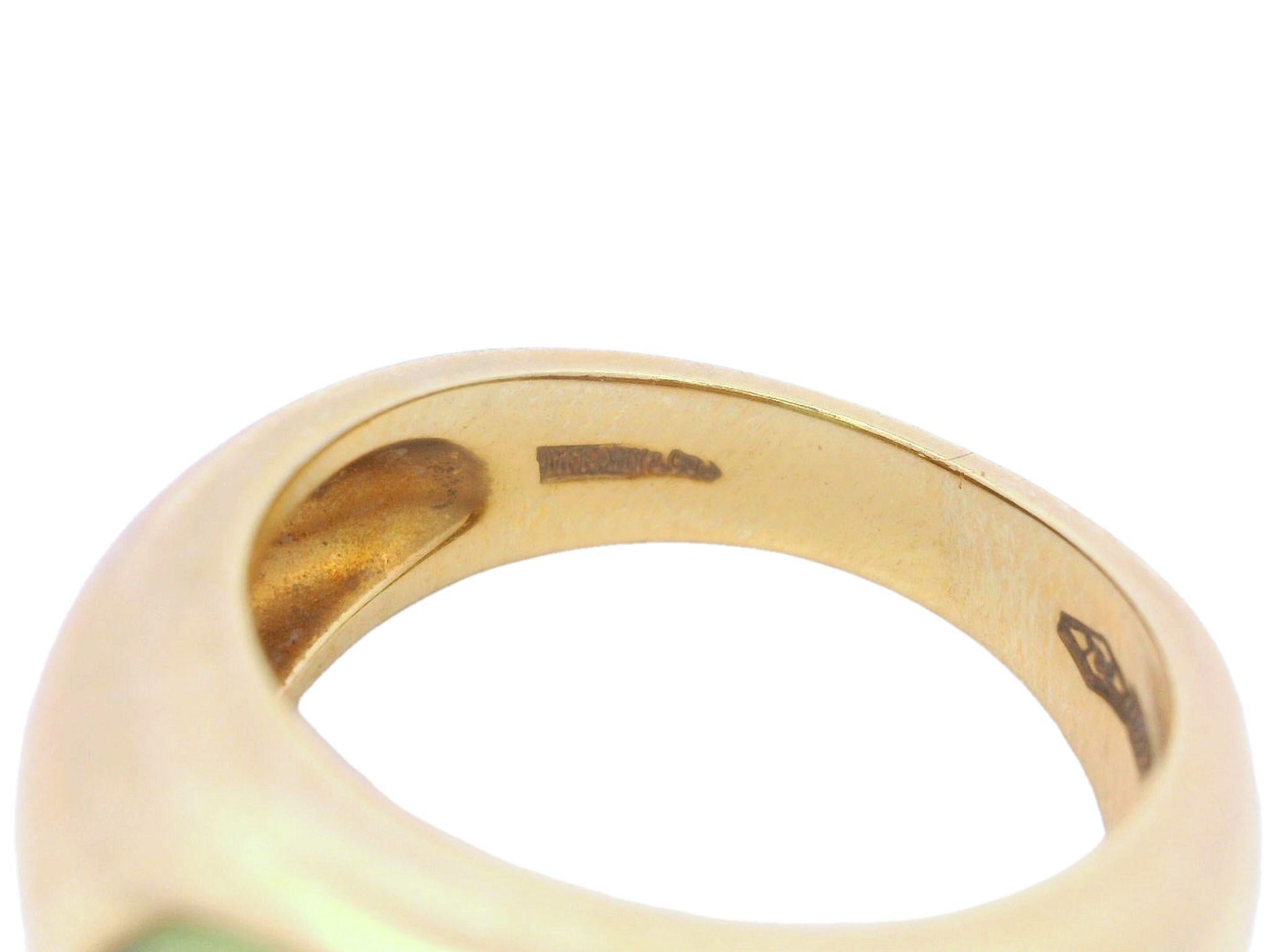 Women's Tiffany & Co. Peridot Gypsy Band Ring in 18K Yellow Gold size 5.25