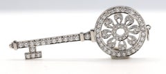 Tiffany & Co. Petals Platinum Diamond Key Pendant Charm