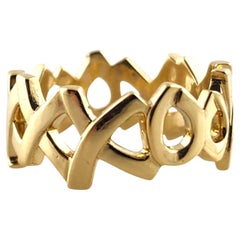 Tiffany & Co Picasso 18 Karat Yellow Gold XO Ring Size 7 #19376