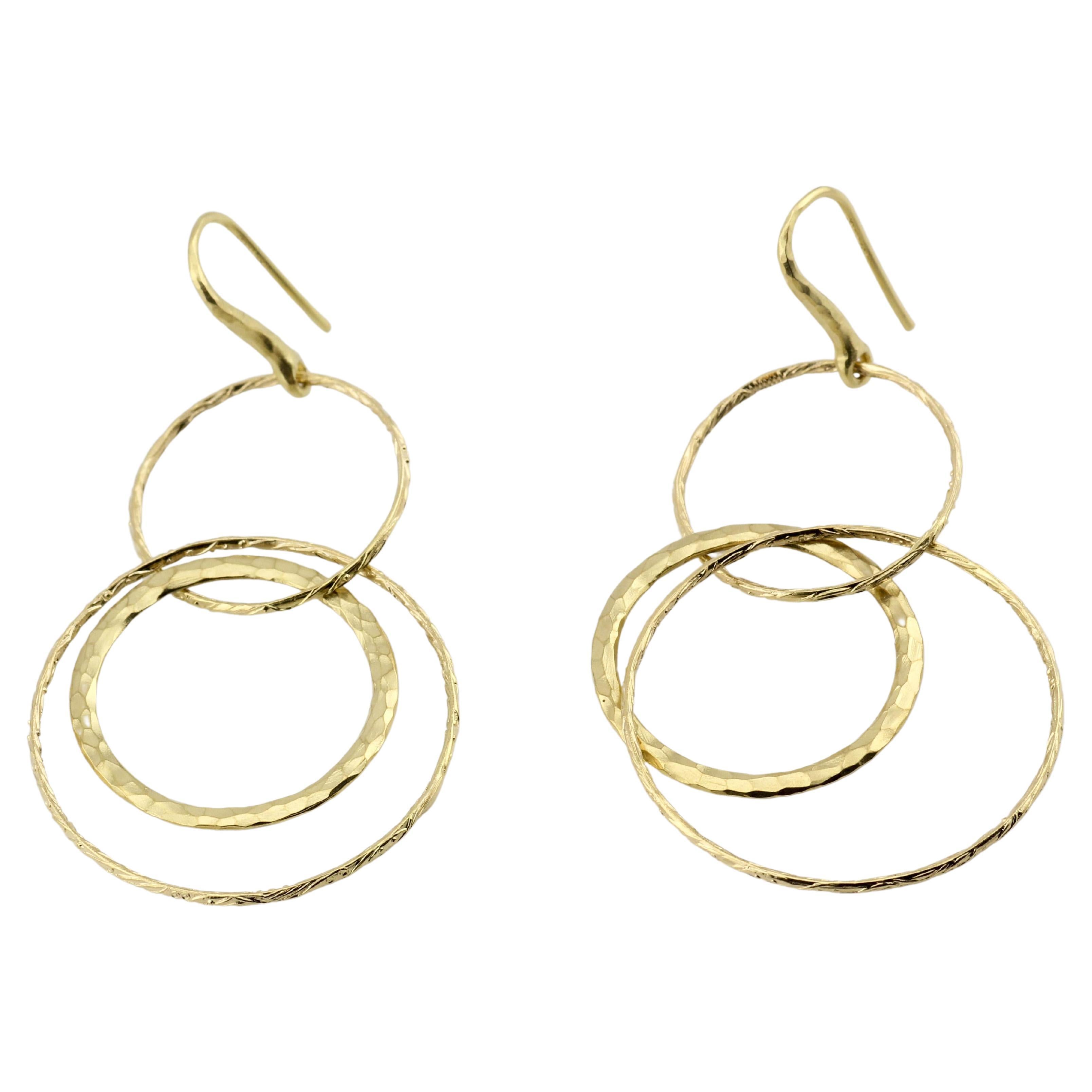 Tiffany & Co Picasso Boucles d'oreilles pendantes en or 18K Hammered Circles