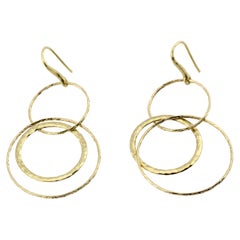Tiffany & Co Picasso 18K Gold Hammered Circles Dangle Earrings