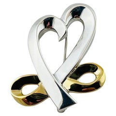 Tiffany & Co. Picasso 18K Gold Sterling Open Heart Infinity Brooch #15427