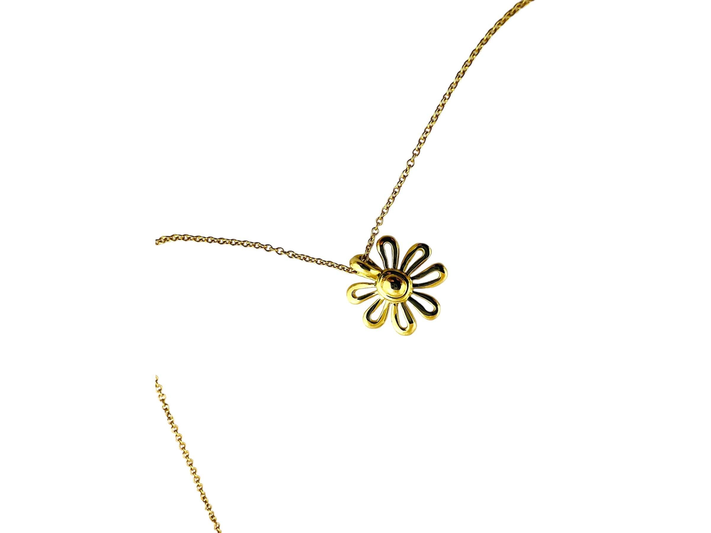 Tiffany & Co. Picasso 18K Yellow Gold Daisy Flower Pendant Necklace #15444 2