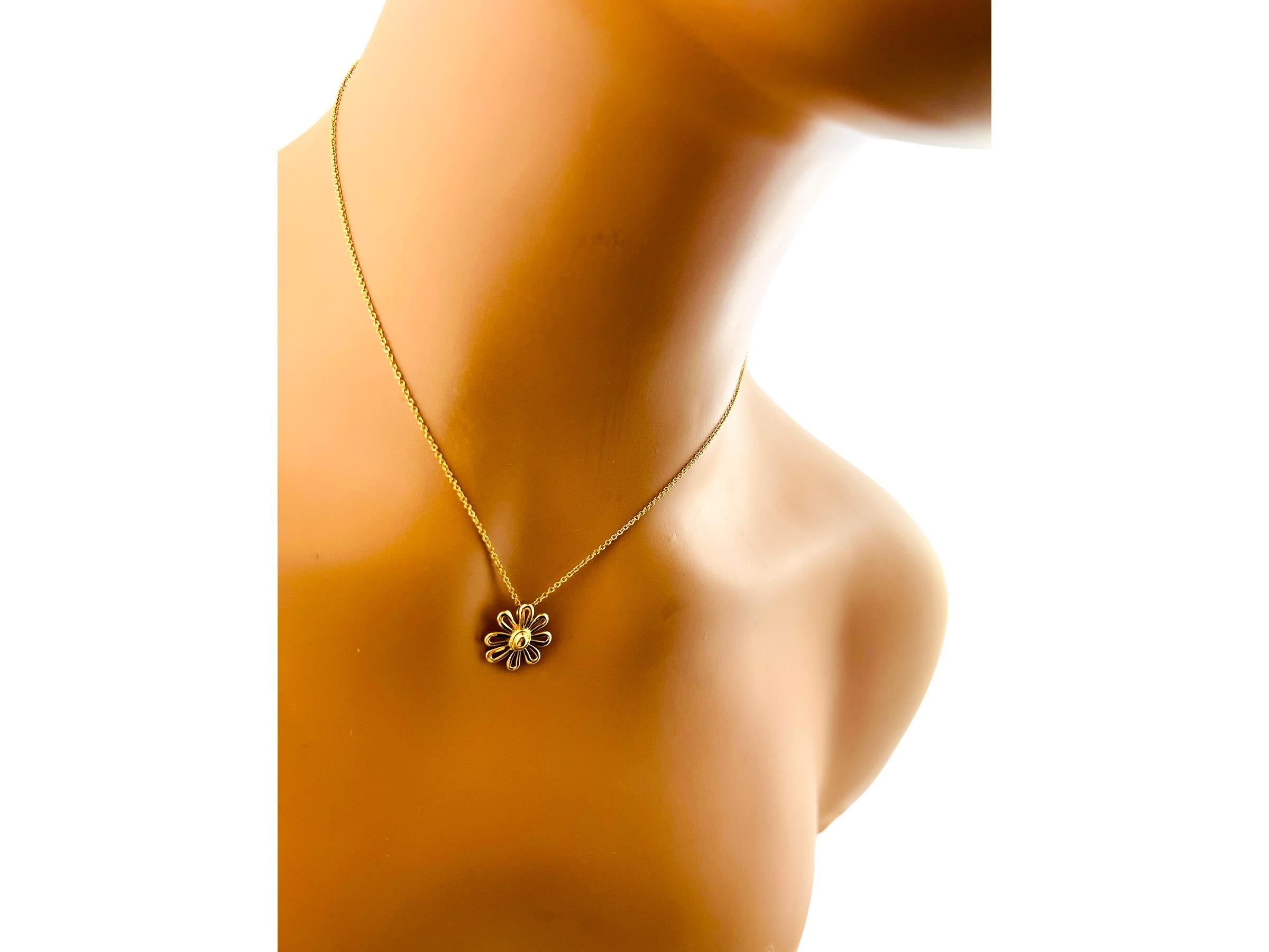 Tiffany & Co. Picasso 18K Yellow Gold Daisy Flower Pendant Necklace #15444 4
