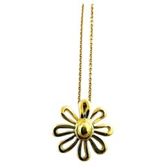 Tiffany & Co. Picasso 18K Yellow Gold Daisy Flower Pendant Necklace #15444