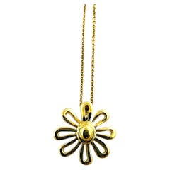 Tiffany & Co. Picasso 18K Yellow Gold Daisy Flower Pendant Necklace #15444