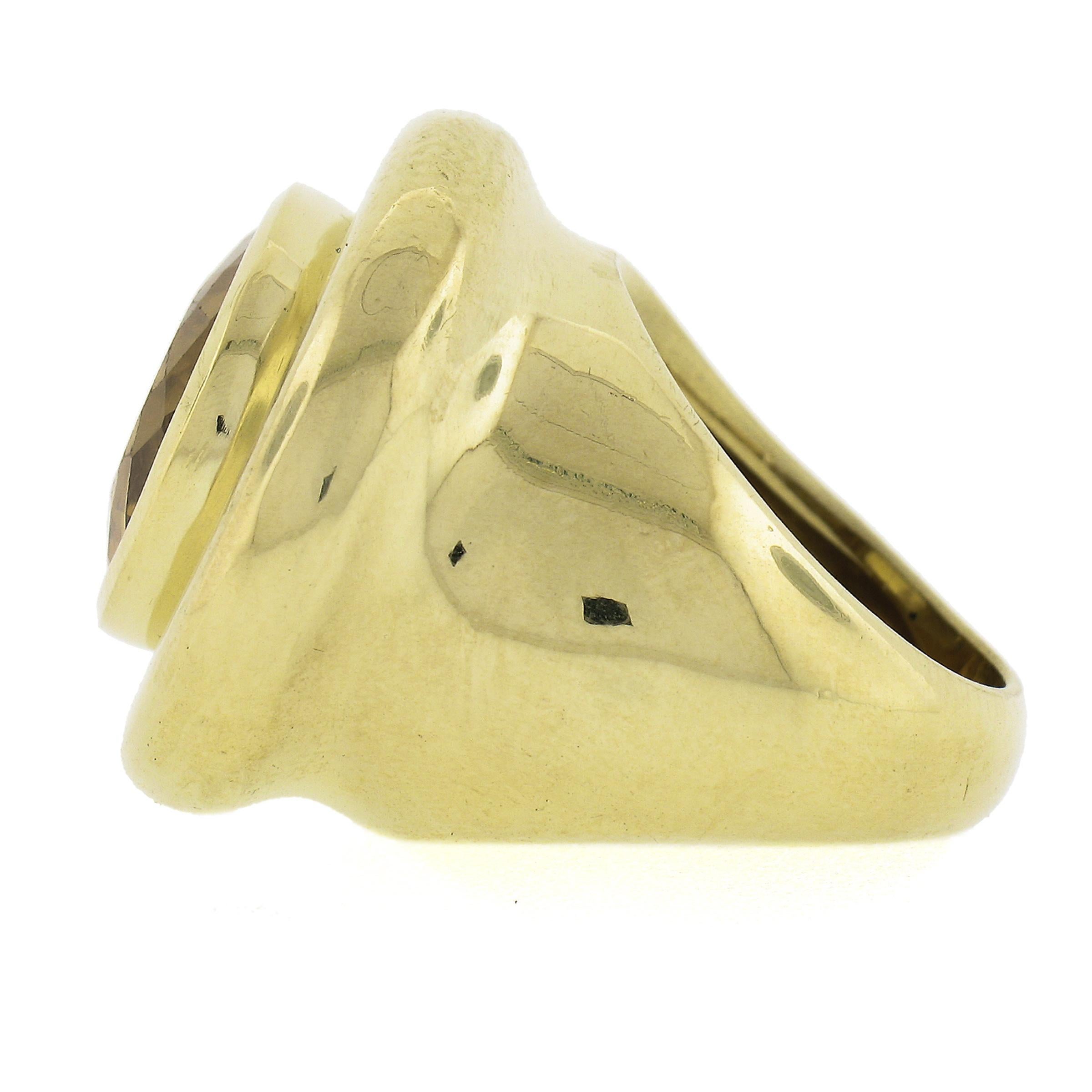 Tiffany & Co. Picasso 18K Yellow Gold Large Bezel Oval Citrine Solitaire Ring 1