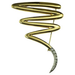 Tiffany & Co. Picasso 18K Yellow Gold Platinum Diamond Zig Zag Brooch #18945