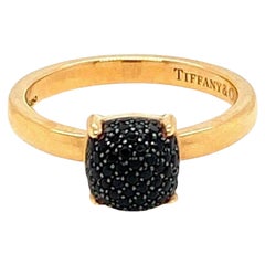 Tiffany & Co. Picasso Black Spinel Sugar Stacks 18k Rose Gold Ring - Size 4.5