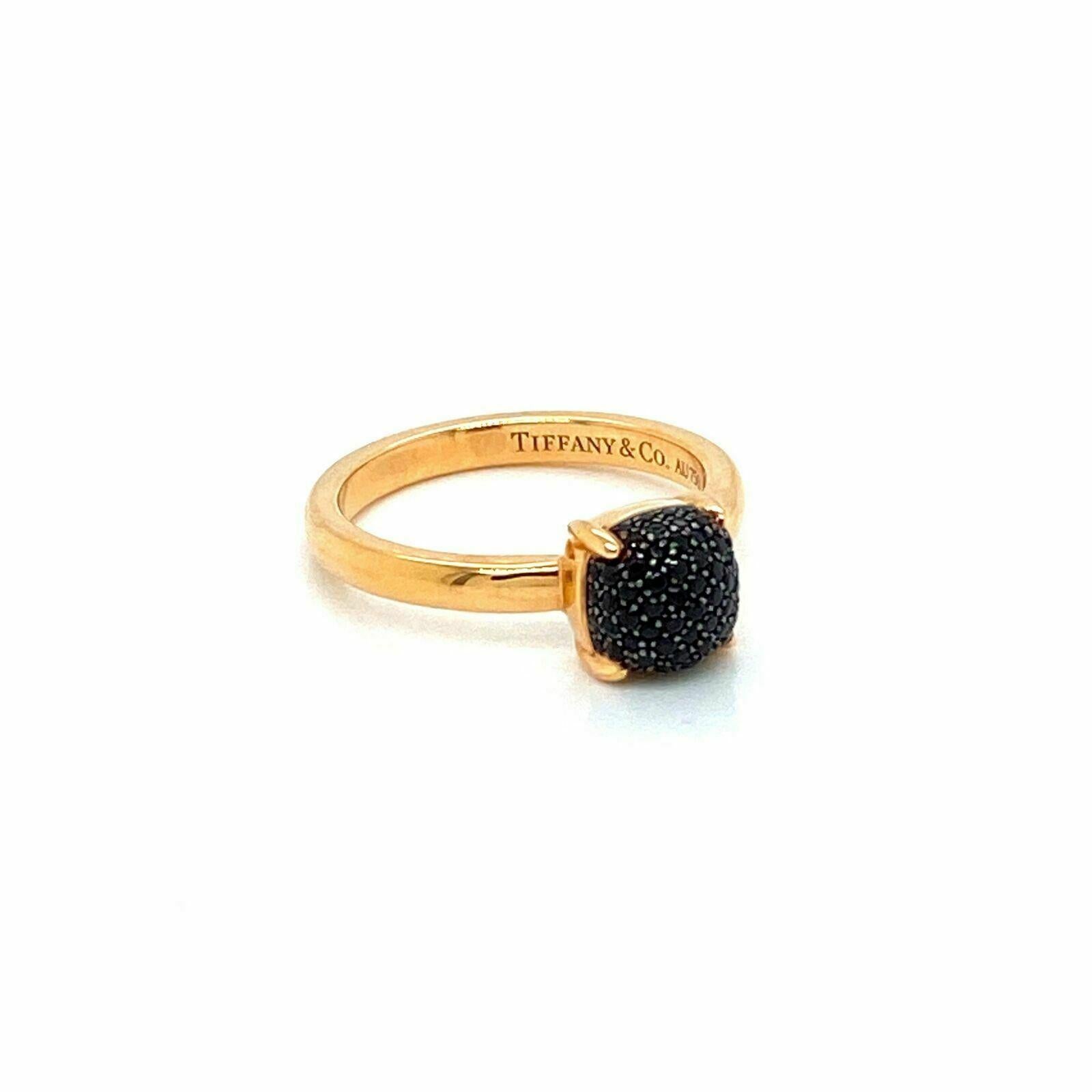 Modern 28510 - Tiffany & Co. Picasso Black Spinel Sugar Stacks 18k Rose Gold Ring For Sale