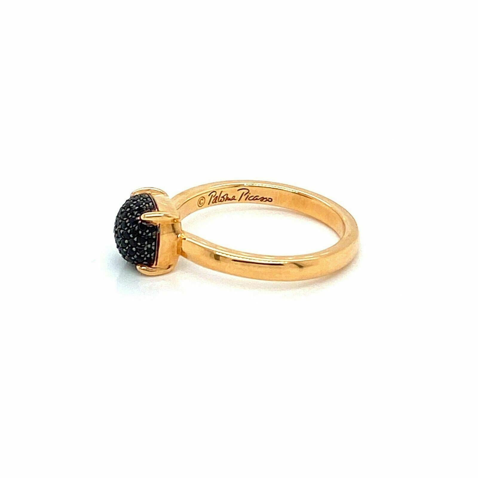 Brilliant Cut 28510 - Tiffany & Co. Picasso Black Spinel Sugar Stacks 18k Rose Gold Ring For Sale