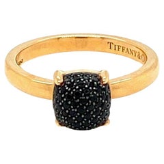 28510 - Tiffany & Co. Picasso Black Spinel Sugar Stacks 18k Rose Gold Ring