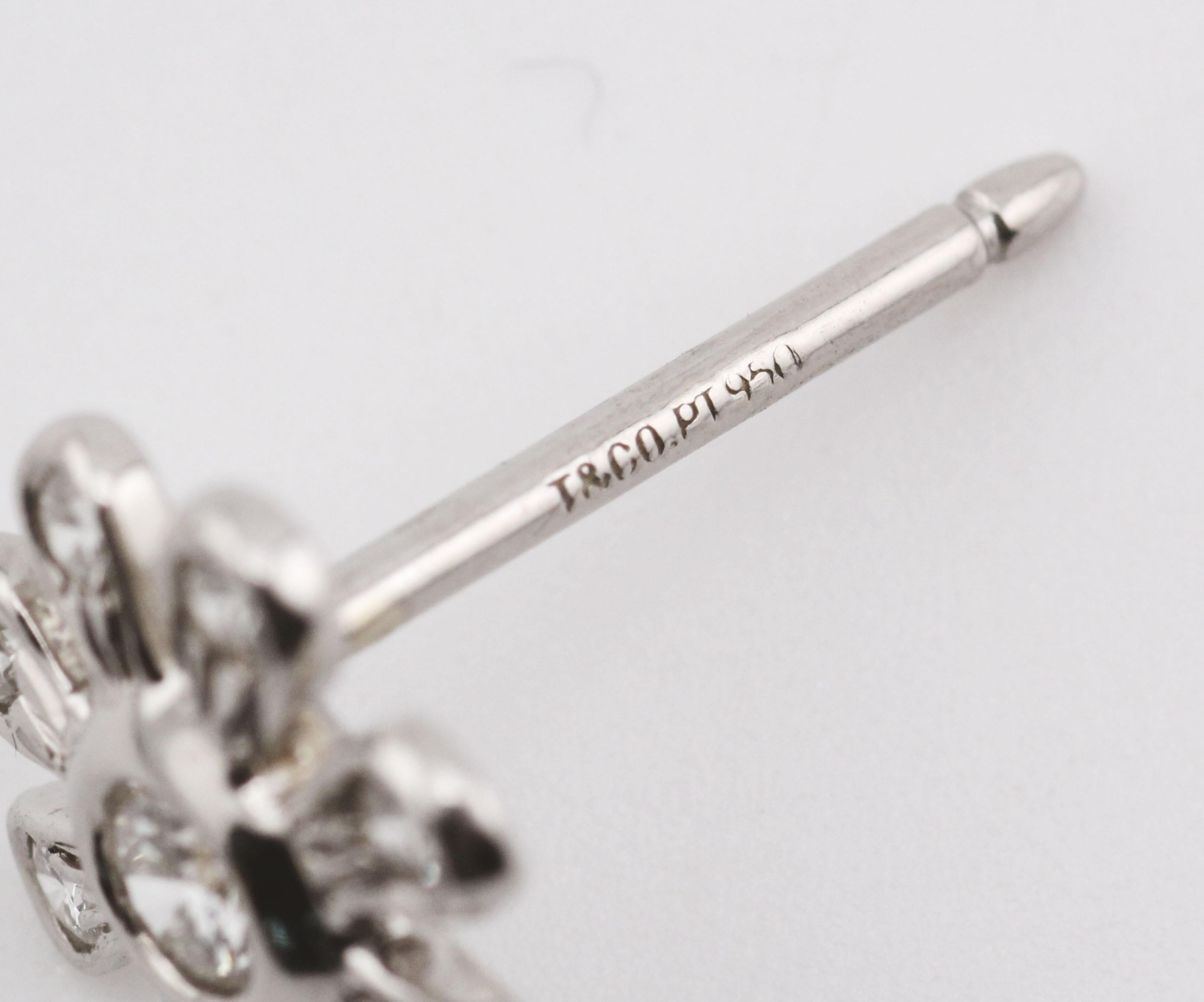 Tiffany & Co. Orecchini con diamante Picasso in platino con fiore Marguerite in vendita 1