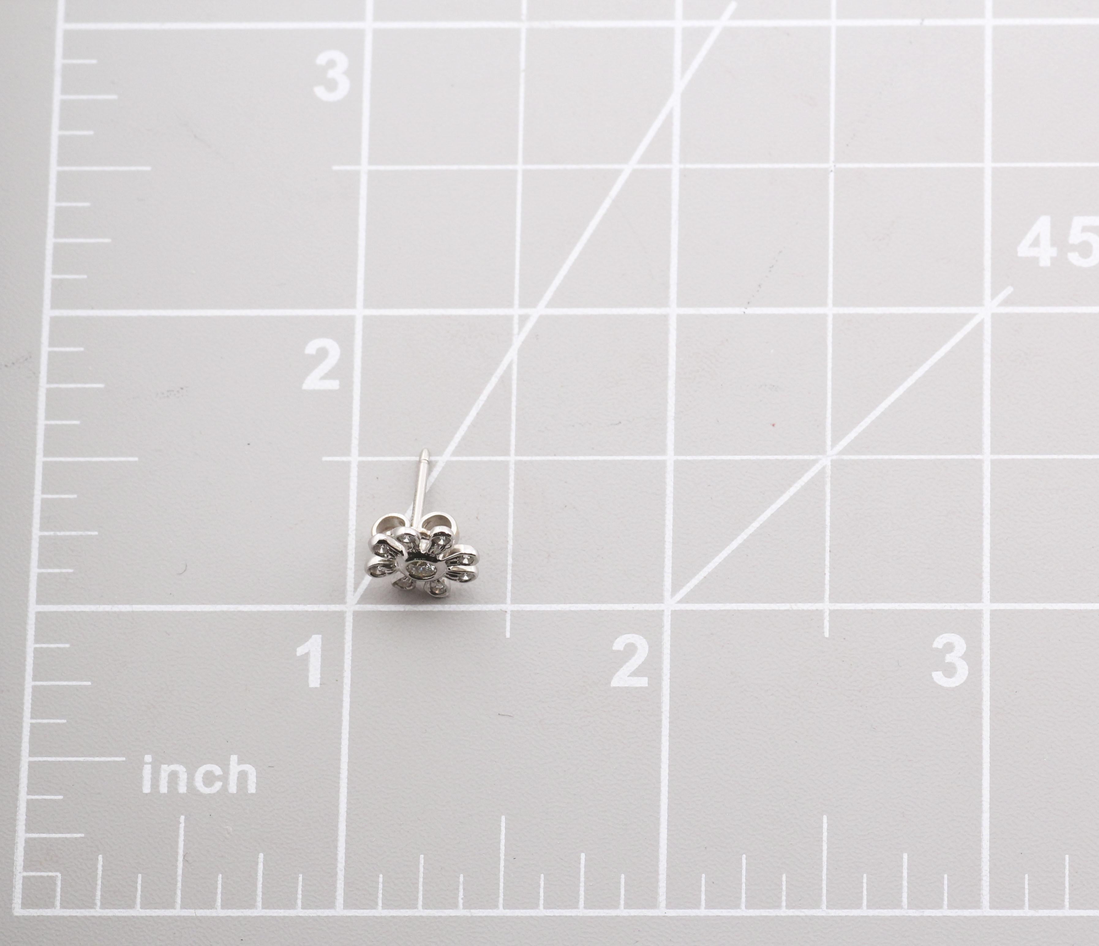 Tiffany & Co. Orecchini con diamante Picasso in platino con fiore Marguerite in vendita 4