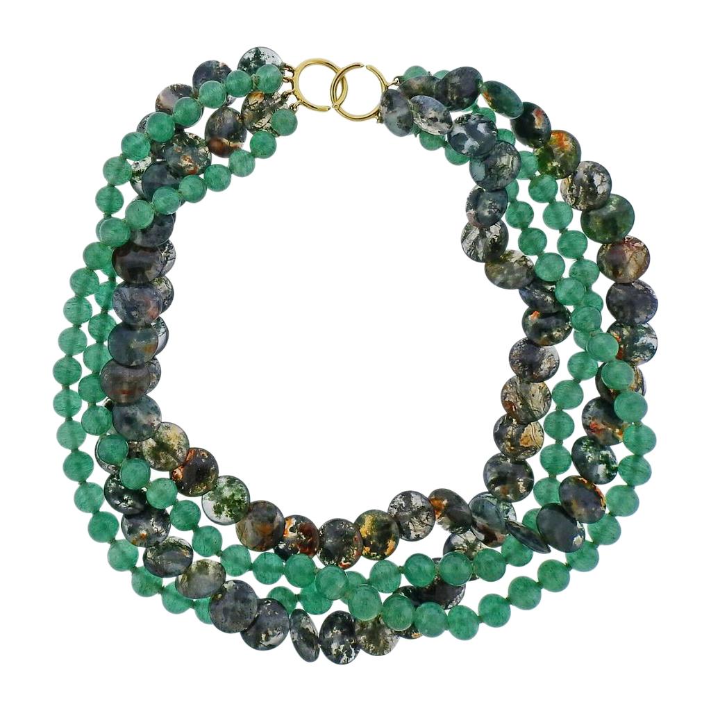 Tiffany 
Co. Picasso Gold Aventurine Jasper Torsade Necklace