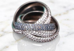 Tiffany & Co. Picasso Melody Diamond Sapphire 18K Gold Ring 4.97 Carats