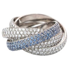 Tiffany & Co. Picasso Melody Diamond Sapphire 18K Gold Ring 4.97 Carats