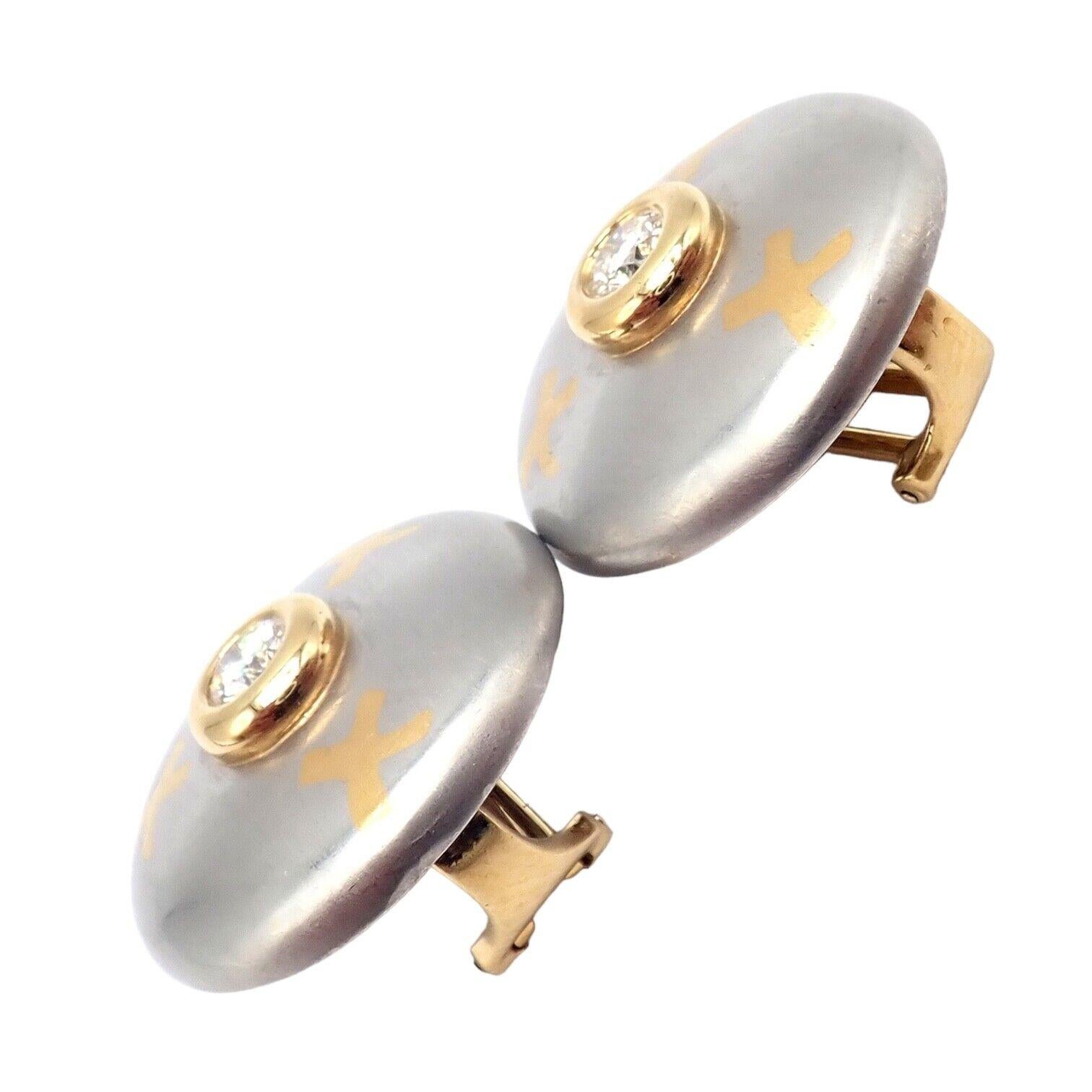 Tiffany & Co Picasso Diamant-Ohrringe aus Platin und Gelbgold mit Signatur X im Angebot 6